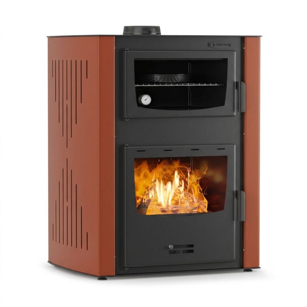 Ξυλόσομπα καλοριφερ με φούρνο Velmora Fire ATS HYDRO ΜASINA 90-30, τερακότα, 35kW | Τζάκια αερίου | Ενεργειακά Τζάκια |