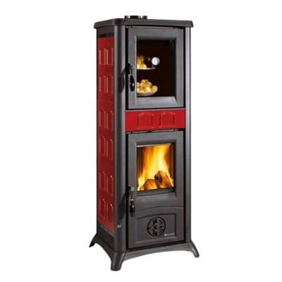 Ιταλική ξυλόσομπα με φούρνο La Nordica Gemma Forno 5.0 κόκκινη, 7.3kW - Ιταλικές ξυλόσομπες και Ενεργειακά τζάκια