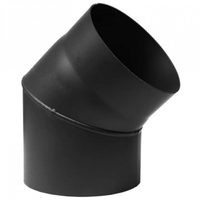 Καμινάδα γωνία 45° PARKANEX, Ατσάλι, Μαύρο, Ø130, Πάχος 2mm - Καμινάδες