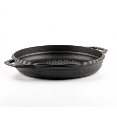 Μαντεμένιο τηγάνι εμαγιε γκριλ Hosse, Black Onyx, Ф22cm - Μαντεμένια Τηγάνια