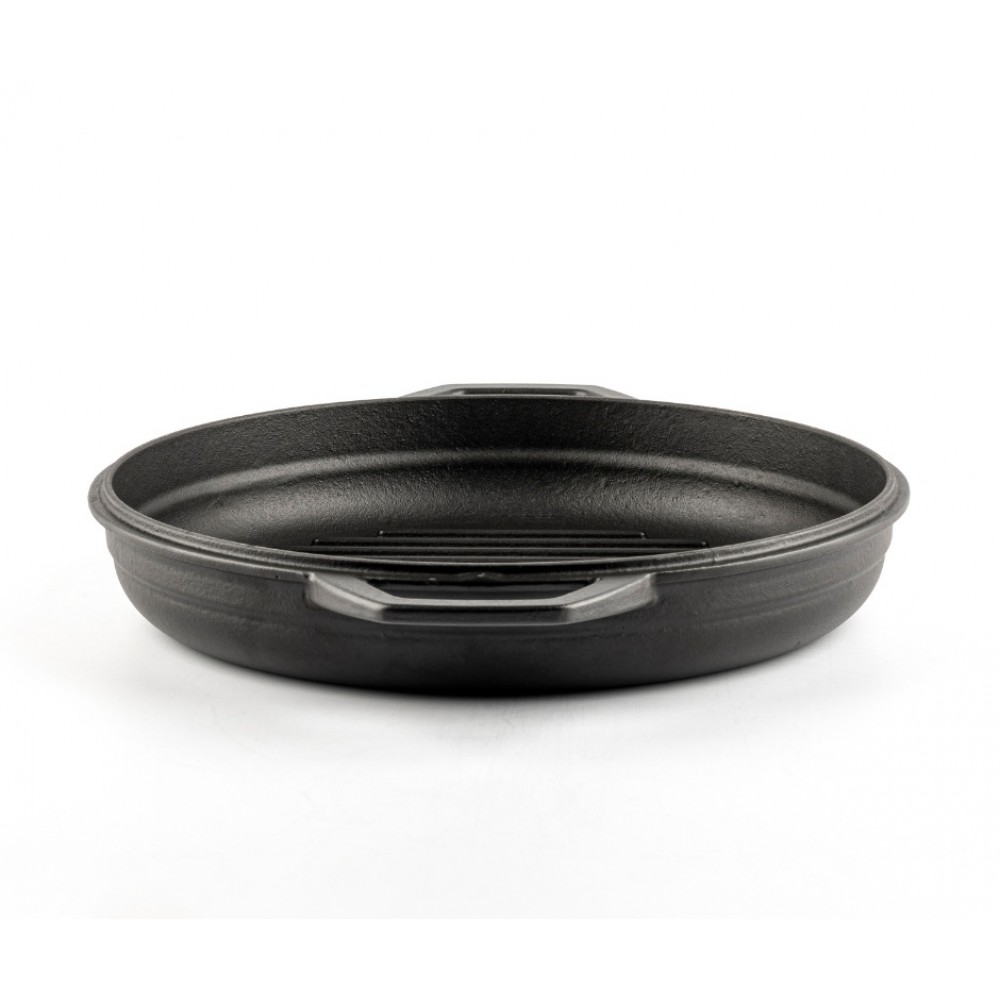 Μαντεμένιο Τηγάνι Εμαγιέ Γκριλ Hosse, Black Onyx, Ф22cm | Μαντεμένια Σχαροτήγανα | Μαντεμένια Τηγάνια |
