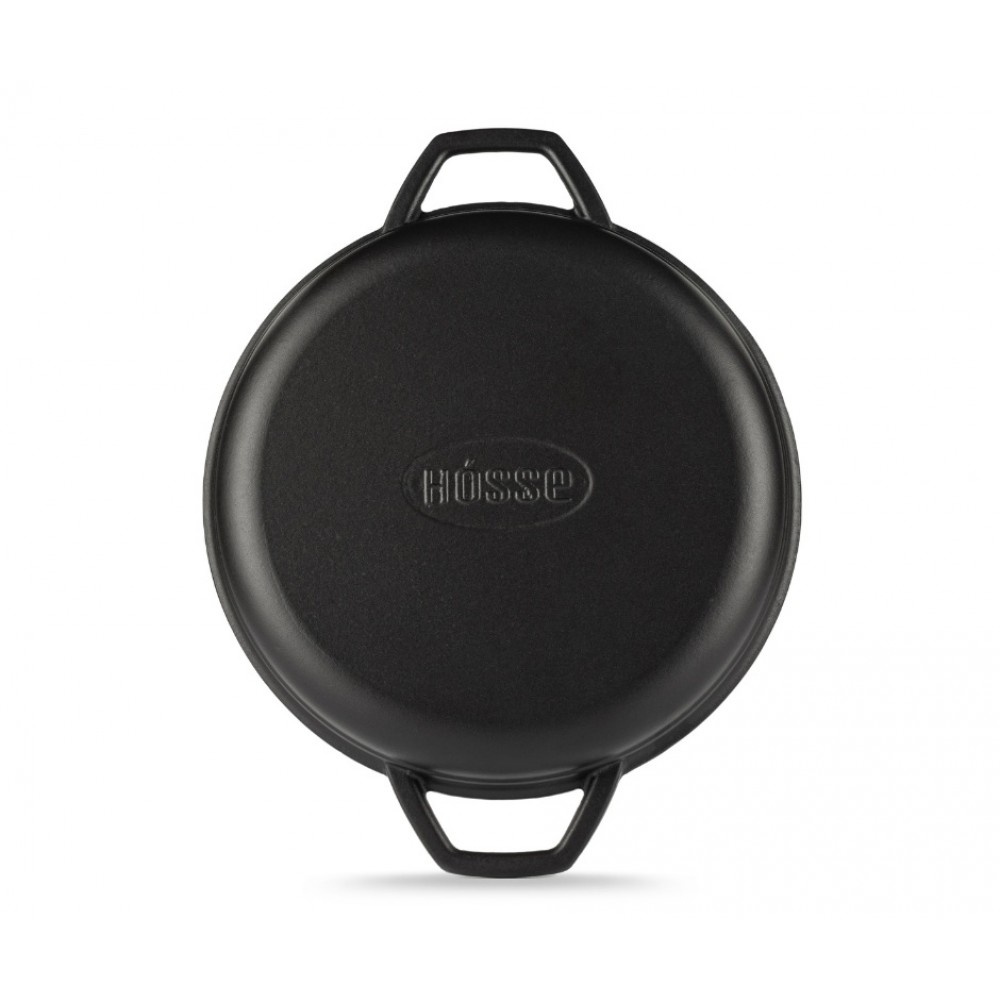 Μαντεμένιο Τηγάνι Εμαγιέ Γκριλ Hosse, Black Onyx, Ф22cm | Μαντεμένια Σχαροτήγανα | Μαντεμένια Τηγάνια |