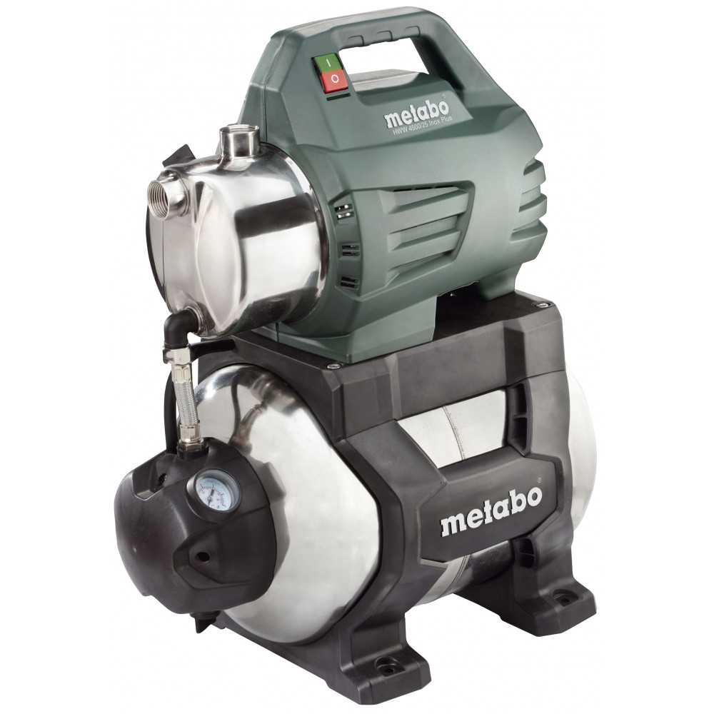 Μονοφασική υδροφόρα αντλία νερού METABO HWW 4500/25 INOX PLUS, ισχύς 1300 W, παροχή 4500 l/h, ύψος 48 m, χωρητικότητα δεξαμενής 24 L | Αντλίες νερού | Υδραυλικά Όργανα |