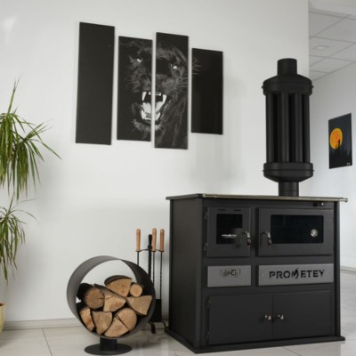 Ξυλόσομπα με φούρνο Prometey Practik-L, 11kW - Ξυλόσομπες με φούρνο