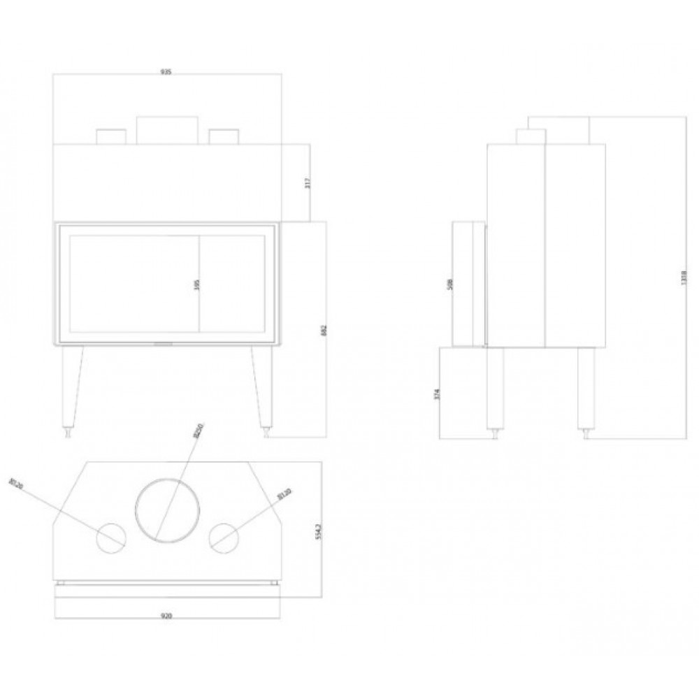 Ενεργειακό τζάκι Balkan Energy ATS STABLE AIR 900, με αεραγωγούς, 19.59kW | Μοντέρνα Τζάκια | Ενεργειακά Τζάκια |