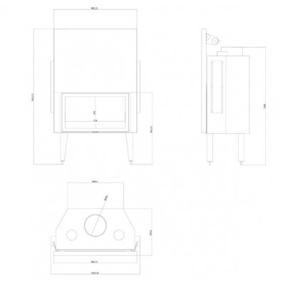 Ενεργειακό τζάκι Balkan Energy ATS STRAIGHT AIR 900, με αεραγωγούς, 19.95kW - Ενεργειακά Τζάκια