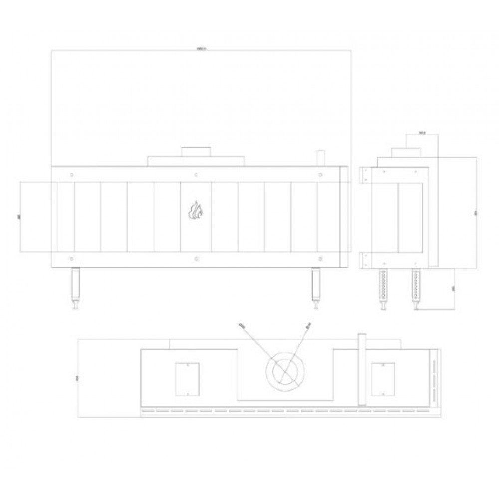 Τζάκι αερίου Balkan Energy GAS CORNER 150, 13kW | Τζάκια αερίου | Ενεργειακά Τζάκια |
