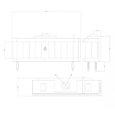 Τζάκι αερίου Balkan Energy GAS CORNER 150, 13kW - Ενεργειακά Τζάκια
