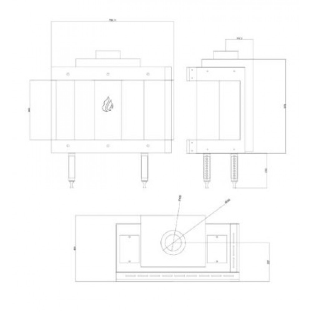 Τζάκι αερίου Balkan Energy GAS CORNER 70, 7.8kW | Τζάκια αερίου | Ενεργειακά Τζάκια |
