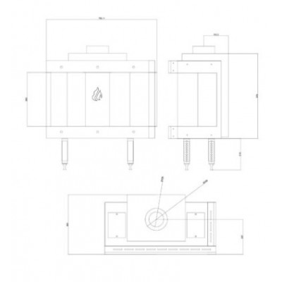 Τζάκι αερίου Balkan Energy GAS CORNER 70, 7.8kW - Ενεργειακά Τζάκια