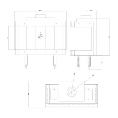Τζάκι αερίου Balkan Energy GAS PANORAMA 70, 7.8kW - Ενεργειακά Τζάκια
