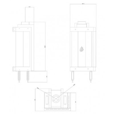 Τζάκι αερίου Balkan Energy GAS STANDING CORNER, 3.9kW - 6.0kW - Ενεργειακά Τζάκια