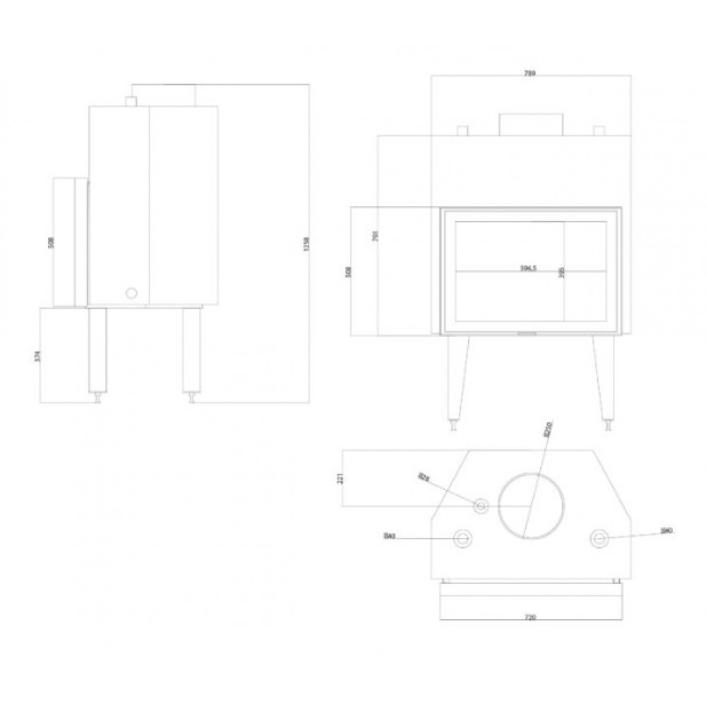 Ενεργειακό τζάκι με υδραυλικό λέβητα πλάτης Balkan Energy ATS STABLE HYDRO 700, 24.56kW | Μοντέρνα Τζάκια | Ενεργειακά Τζάκια |