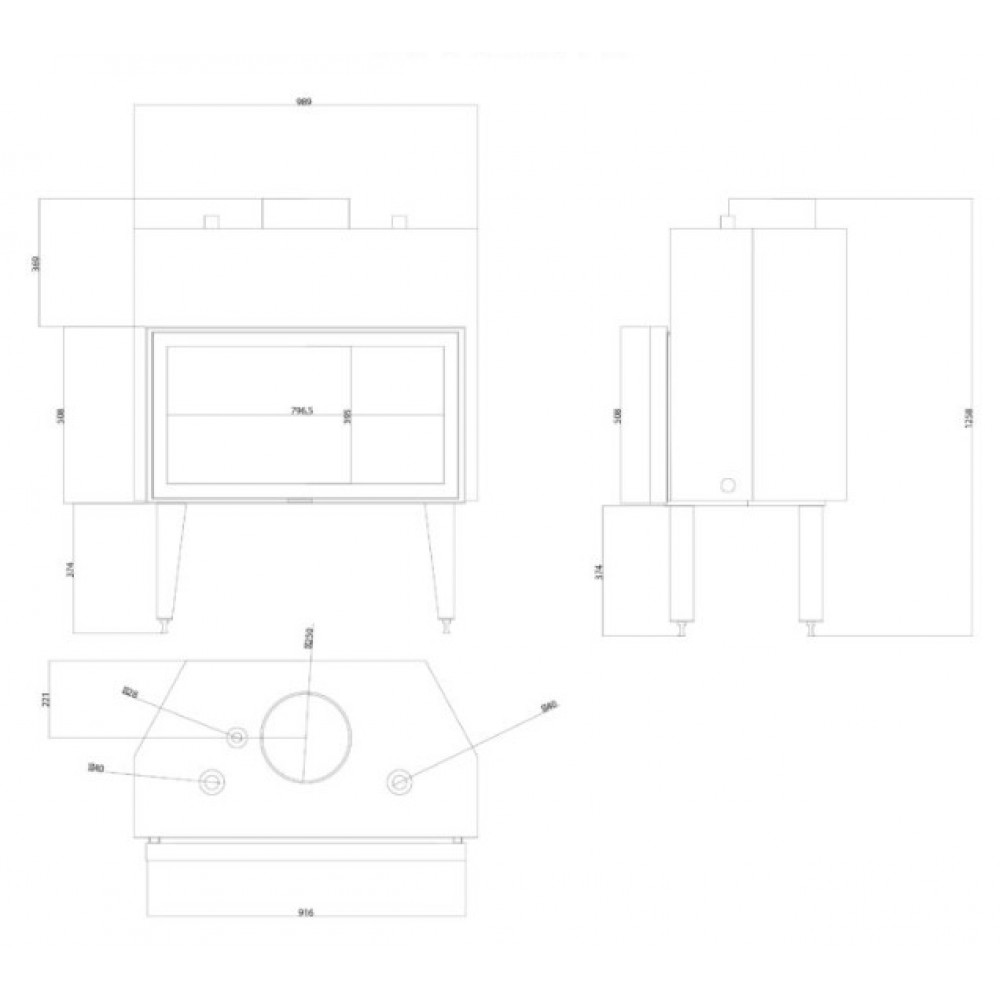 Ενεργειακό τζάκι καλοριφέρ Balkan Energy ATS STABLE HYDRO 900, 32.2kW | Μοντέρνα Τζάκια | Ενεργειακά Τζάκια |