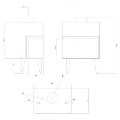 Ενεργειακό τζάκι καλοριφέρ Balkan Energy ATS STABLE HYDRO CORNER 800, αριστερά, 24.58kW - Σύγκριση Προϊόντων