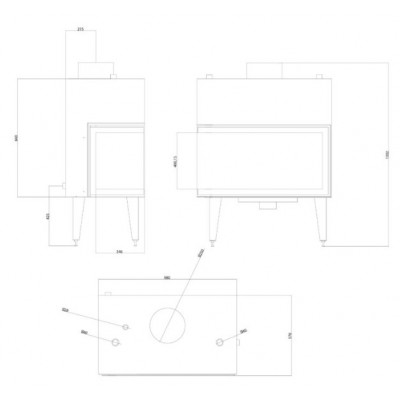 Ενεργειακό τζάκι καλοριφέρ Balkan Energy ATS STABLE HYDRO CORNER 900, αριστερά, 27.23kW - Σύγκριση Προϊόντων