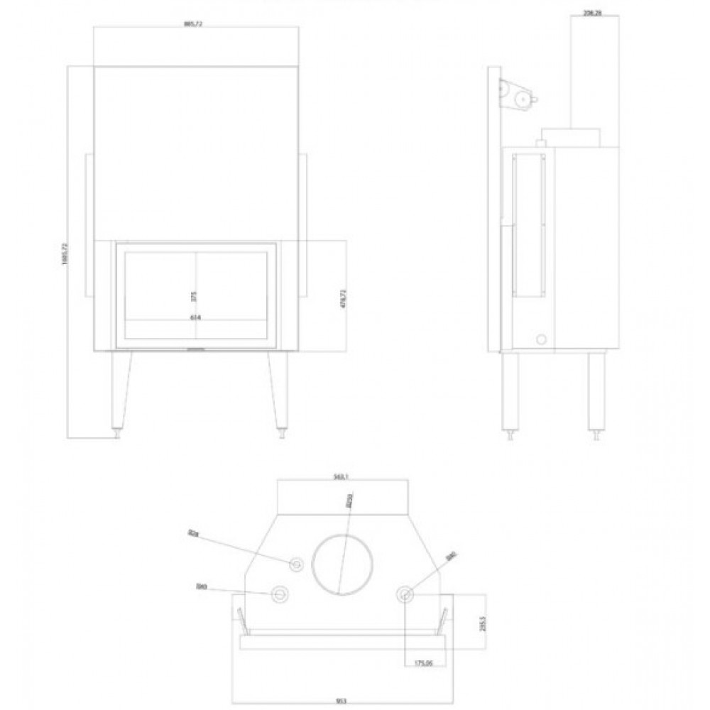 Ενεργειακό τζάκι καλοριφέρ  Balkan Energy ATS STRAIGHT HYDRO 800, 29.58kW | Ενεργειακά Τζάκια Καλοριφέρ | Ενεργειακά Τζάκια |