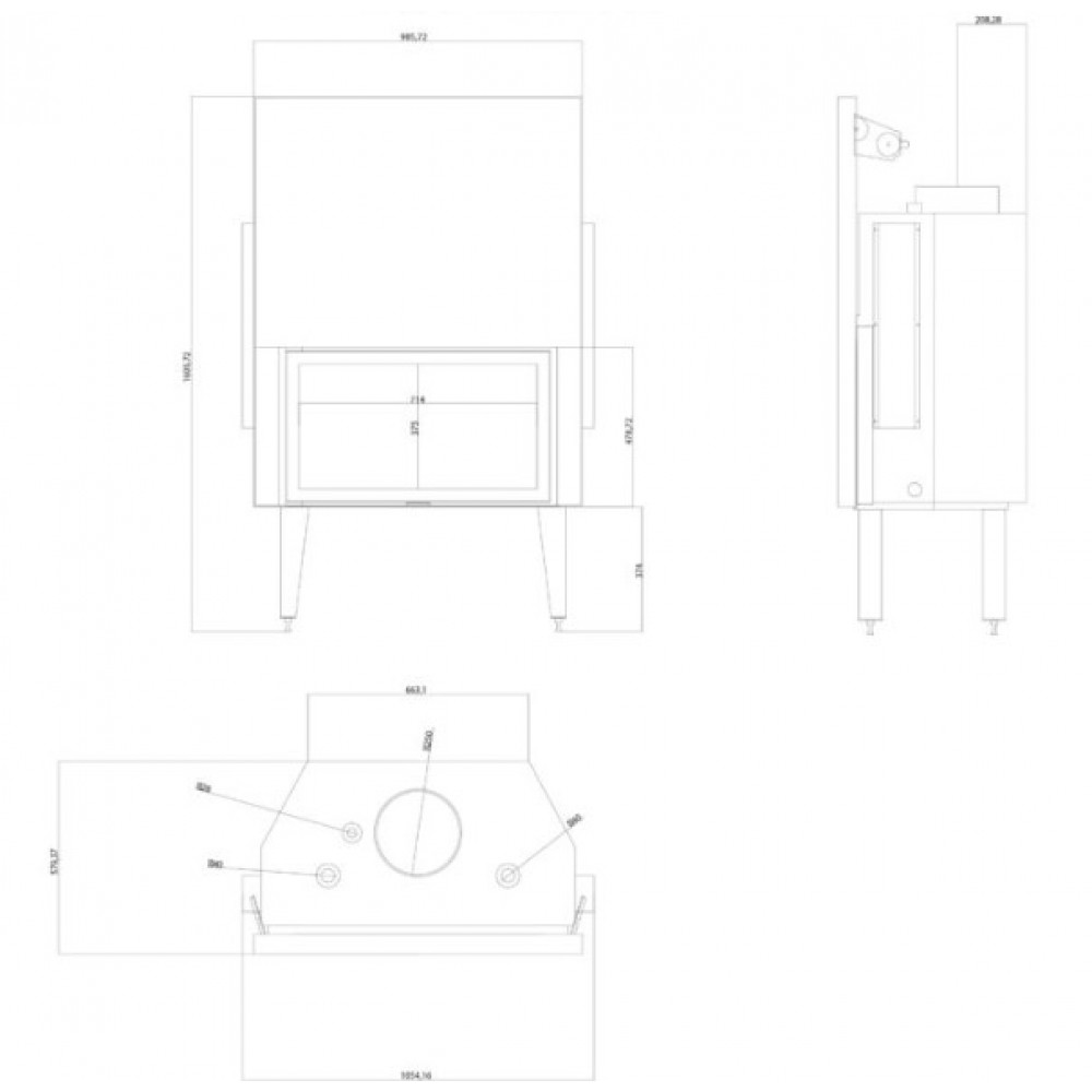 Ενεργειακό τζάκι καλοριφέρ Balkan Energy ATS STRAIGHT HYDRO 900, 32.2kW | Μοντέρνα Τζάκια | Ενεργειακά Τζάκια |