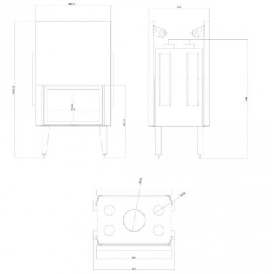 Ενεργειακό τζάκι Balkan Energy ATS TUNNEL AIR 800, με αεραγωγούς, 16.1kW - Ενεργειακά Τζάκια