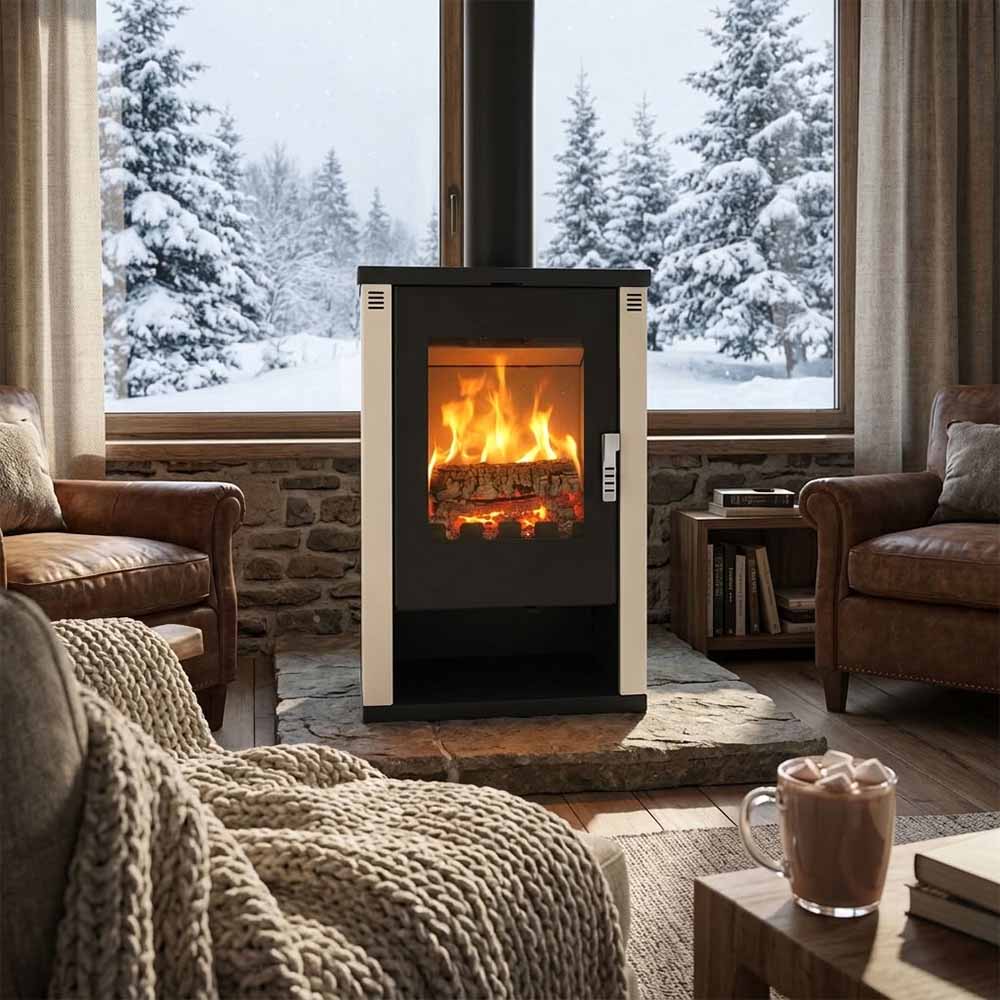 Ξυλόσομπα Verso Lheia Μπεζ, 7.5 kW | Σόμπες ξύλου | Ξυλόσομπες |