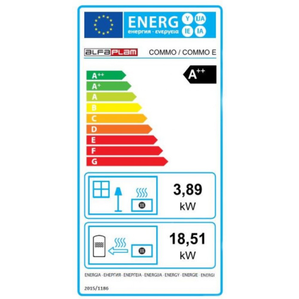 Υδραυλική σόμπα πέλλετ Alfa Plam Commo Μπορντώ, 22.5kW | Υδραυλικές Σόμπες Pellet | Σόμπες Pellet |