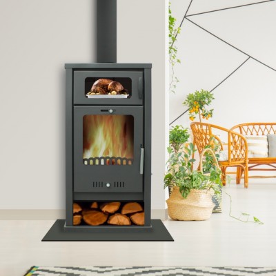 Ξυλόσομπα με φούρνο Balkan Energy Troy 7.8kW - Ξυλόσομπες με φούρνο