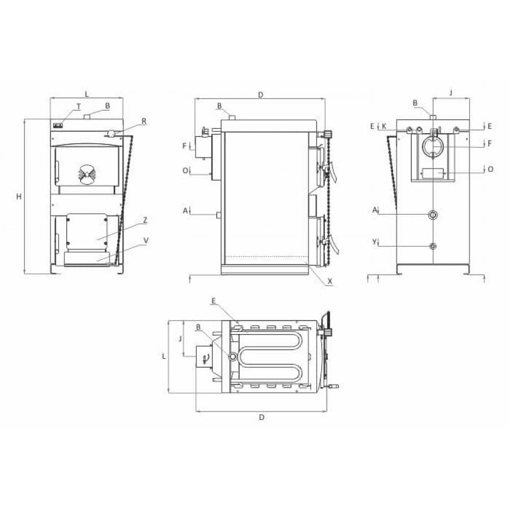 Wood stove furnace BURNiT NWB 25, 20kW |  |  |