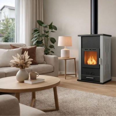 Ξυλόσομπα καλοριφερ Velmora Fire ATS HYDRO, γκρί, 33kW - Ξυλόσομπες