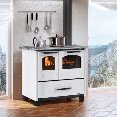 Ιταλική ξυλόσομπα κουζίνα La Nordica Family 4.5 λευκή, 7.5kW - Ιταλικές ξυλόσομπες και Ενεργειακά τζάκια