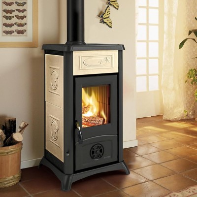 Ιταλική ξυλόσομπα La Nordica Gemma Εκρού, 6kW - Ιταλικές ξυλόσομπες και Ενεργειακά τζάκια