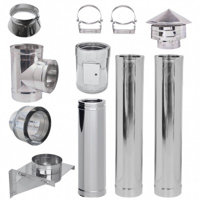 Κιτ καπναγωγών διπλού τοιχώματος INOX AISI 304 Ф150 (Εσωτερική διάμετρος), 3.7m-11.7m - Καμινάδες Διπλού Τοιχώματος
