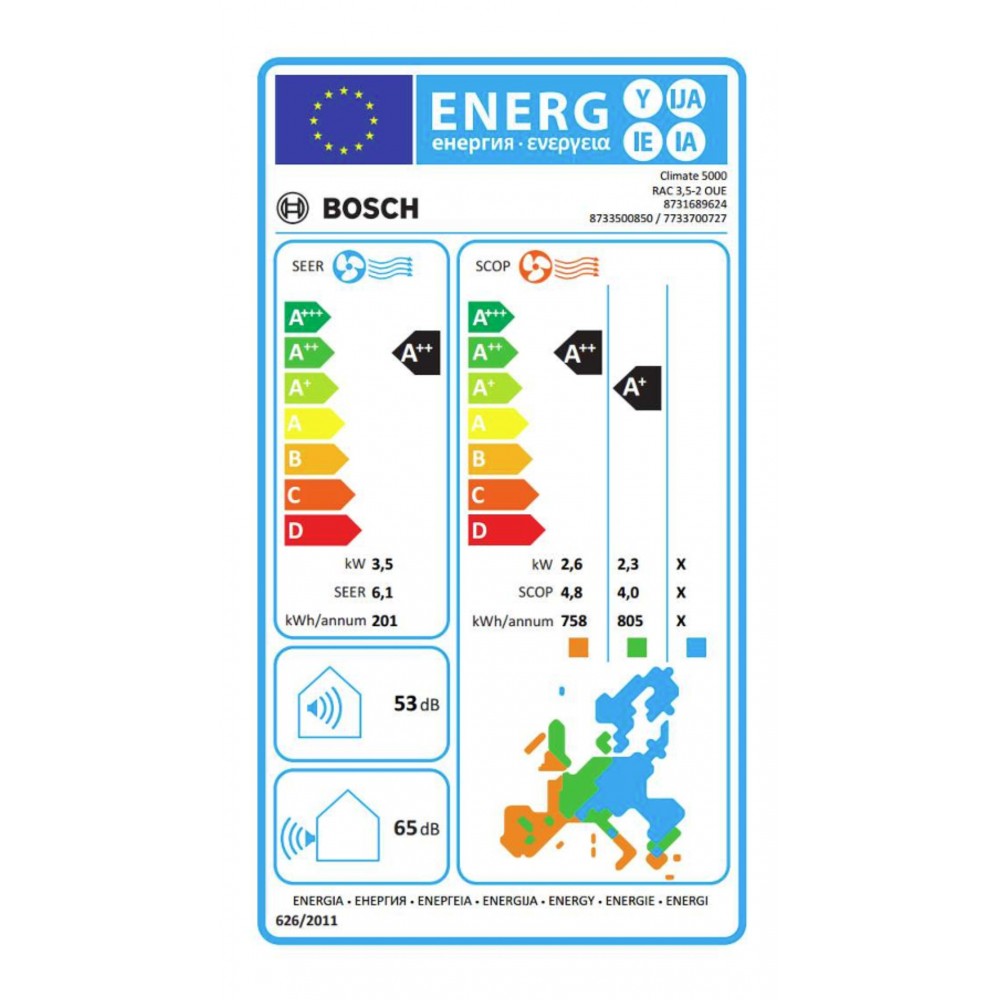 Κλιματιστικό inverter Bosch Climate 5000, 12000 BTU | Επίτοιχα κλιματιστικά | Κλιματιστικά |