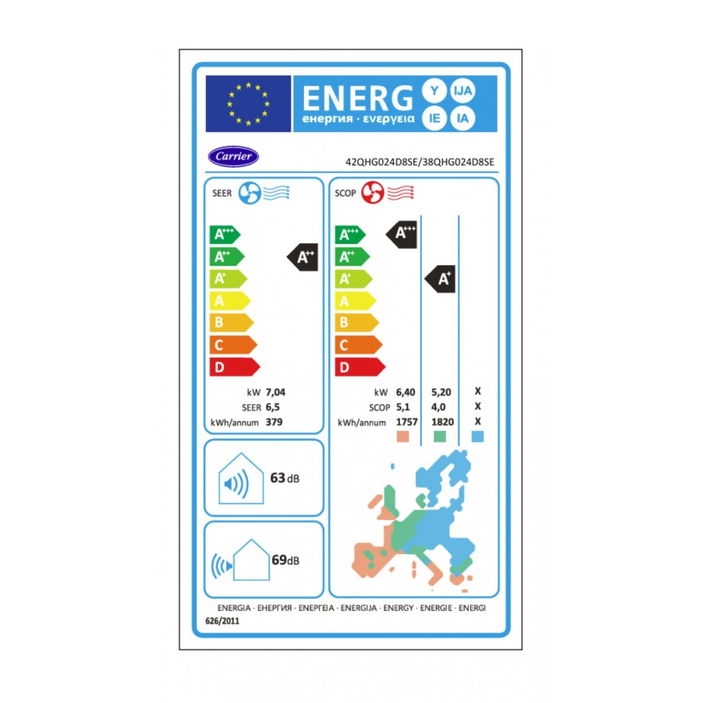 Κλιματιστικό Inverter Carrier Extreme2, 24000 BTU, A++/A+ με WiFi | Επίτοιχα κλιματιστικά | Κλιματιστικά |
