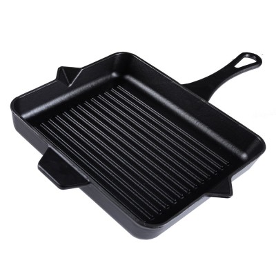 Μαντεμένιο Τηγάνι Γκριλ Εμαγιέ Hosse, Black Onyx, 26x32cm - Μαντεμένια Σχαροτήγανα