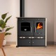 Μασίνα ξύλου Prometey Perfect Eco Lux με αριστερή καμινάδα, ελεφαντόδοντο, 7.5kW | Μασίνες Ξύλου με Φούρνο | Μασίνες Ξύλου |