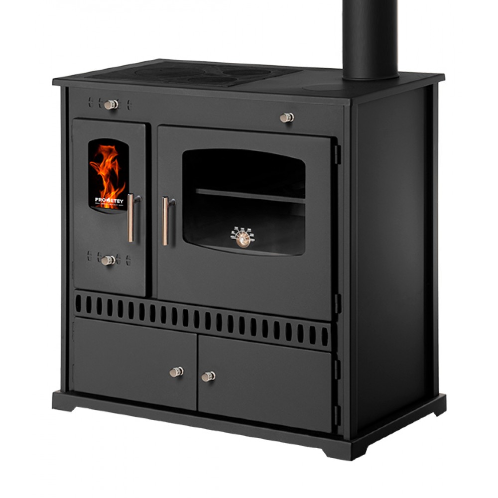 Μασίνα ξύλου Prometey Perfect Eco με δεξιά καμινάδα, μαύρο, 7kW | Μασίνες Ξύλου με Φούρνο | Μασίνες Ξύλου |