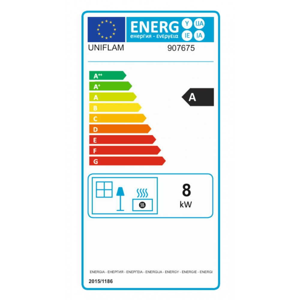 Ενεργειακό τζάκι UNIFLAM 700 ECO με αποσβεστήρα και παροχή αέρα, 8kW | Μοντέρνα Τζάκια | Ενεργειακά Τζάκια |