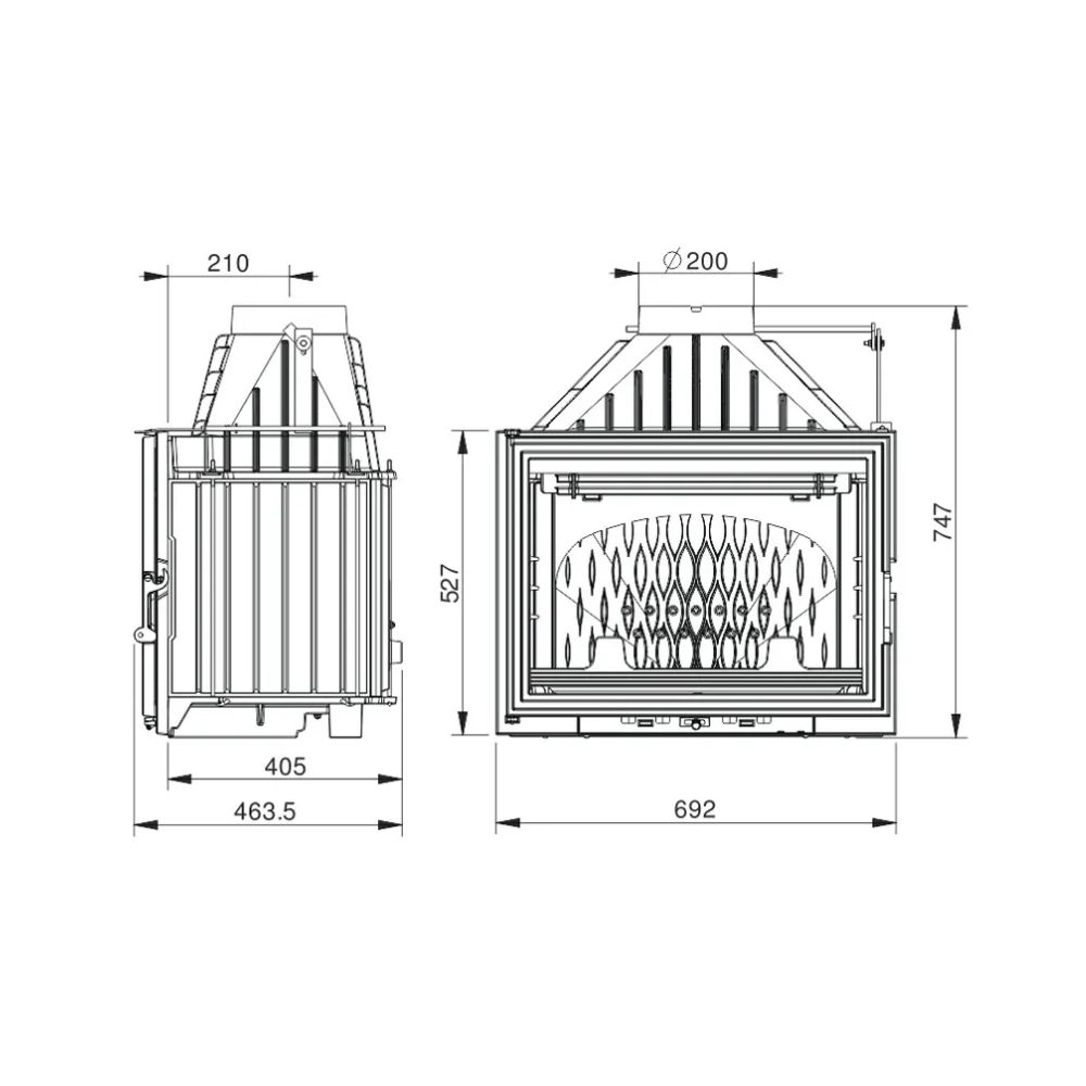 Ενεργειακό τζάκι UNIFLAM 700 LUX ECO με αποσβεστήρα, 12kW | Μοντέρνα Τζάκια | Ενεργειακά Τζάκια |