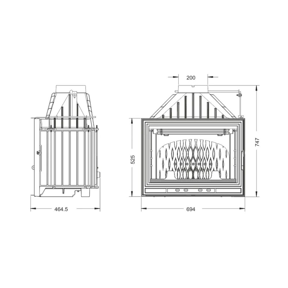 Ενεργειακό τζάκι UNIFLAM 700 OPTIMA ECO with damper, 12kW | Μοντέρνα Τζάκια | Ενεργειακά Τζάκια |