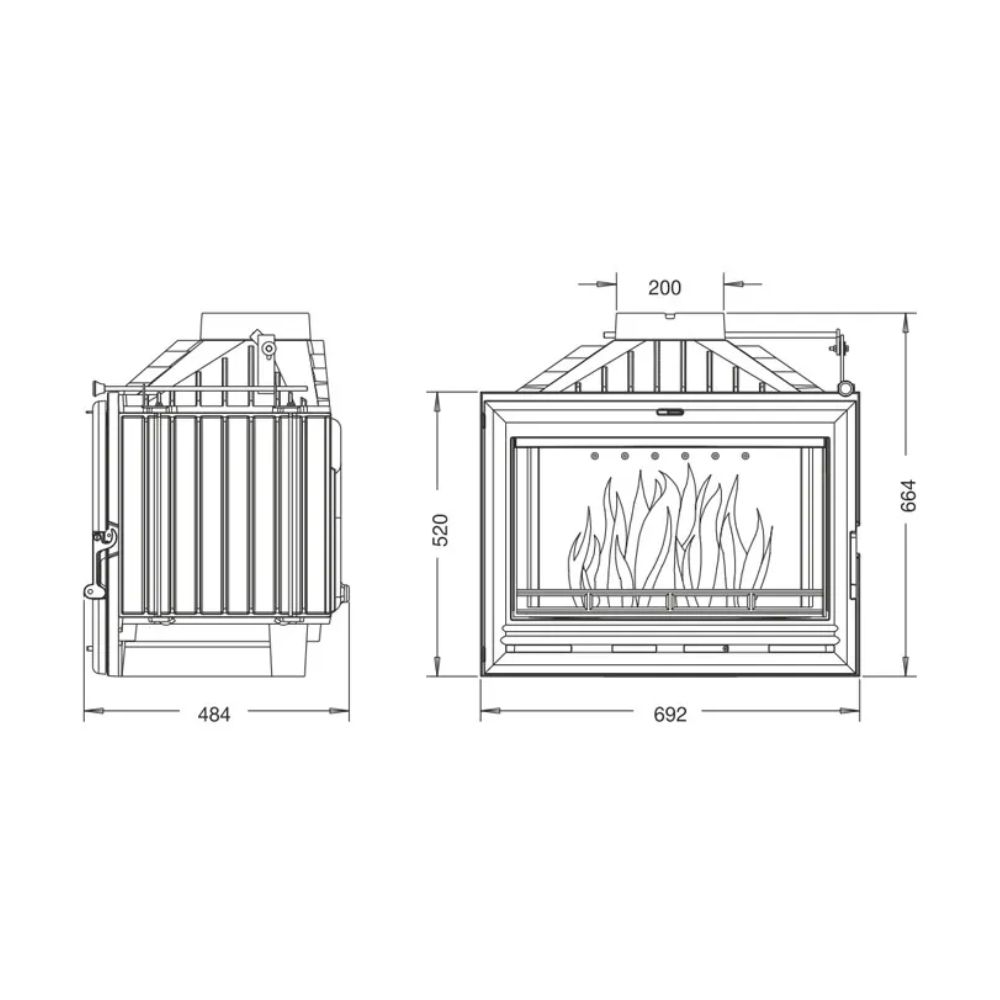 Ενεργειακό τζάκι UNIFLAM 700 OPTION ECO με αποσβεστήρα, 10kW | Μοντέρνα Τζάκια | Ενεργειακά Τζάκια |