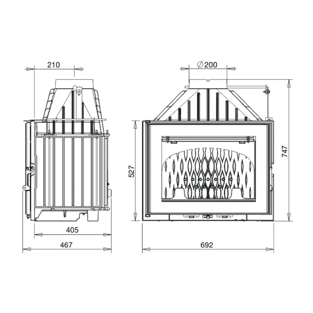 Ενεργειακό τζάκι UNIFLAM 700 PLUS ECO με αποσβεστήρα, 12kW | Μοντέρνα Τζάκια | Ενεργειακά Τζάκια |