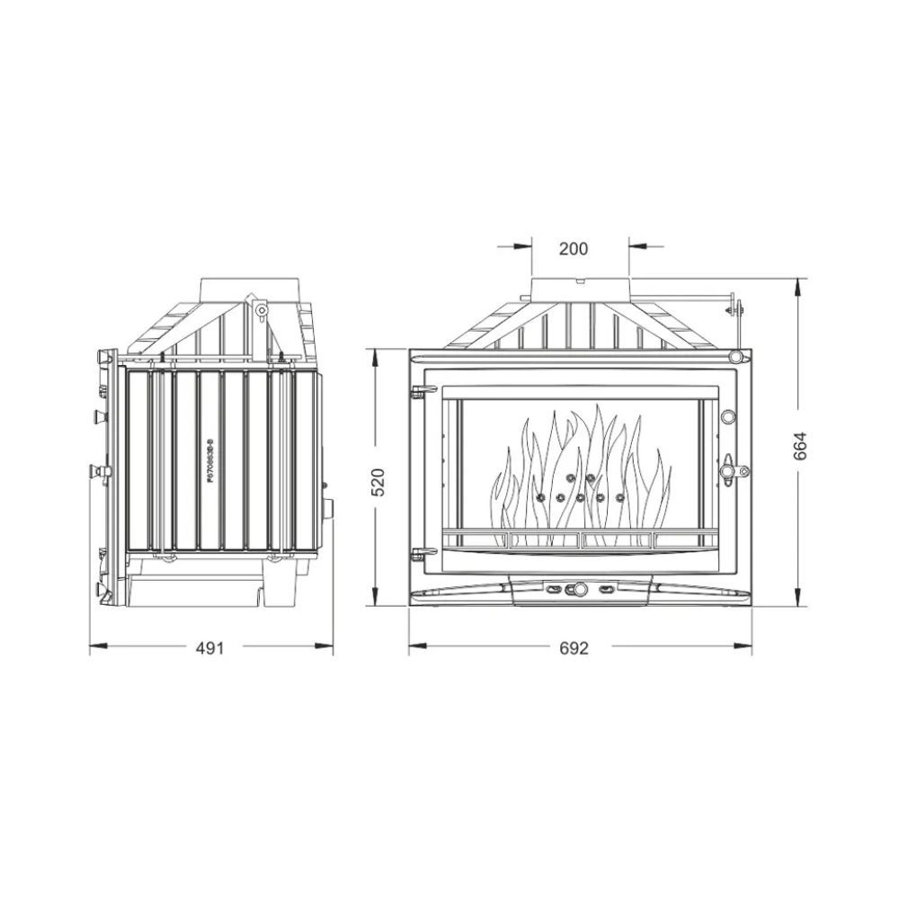 Ενεργειακό τζάκι UNIFLAM 700 SELENIC ECO with damper, 10kW | Μαντεμένια Τζάκια | Ενεργειακά Τζάκια |