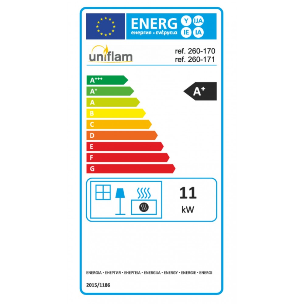 Ενεργειακό τζάκι UNIFLAM 760 EVO με συρόμενη πόρτα και παροχή αέρα, 11kW | Μοντέρνα Τζάκια | Ενεργειακά Τζάκια |