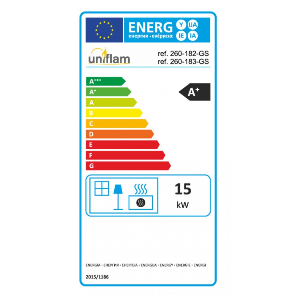 Ενεργειακό τζάκι UNIFLAM 860 EVO PBS με αεραγωγούς και παροχή αέρα, κυρτό γυαλί, αριστερή πλευρά, 15kW | Μοντέρνα Τζάκια | Ενεργειακά Τζάκια |