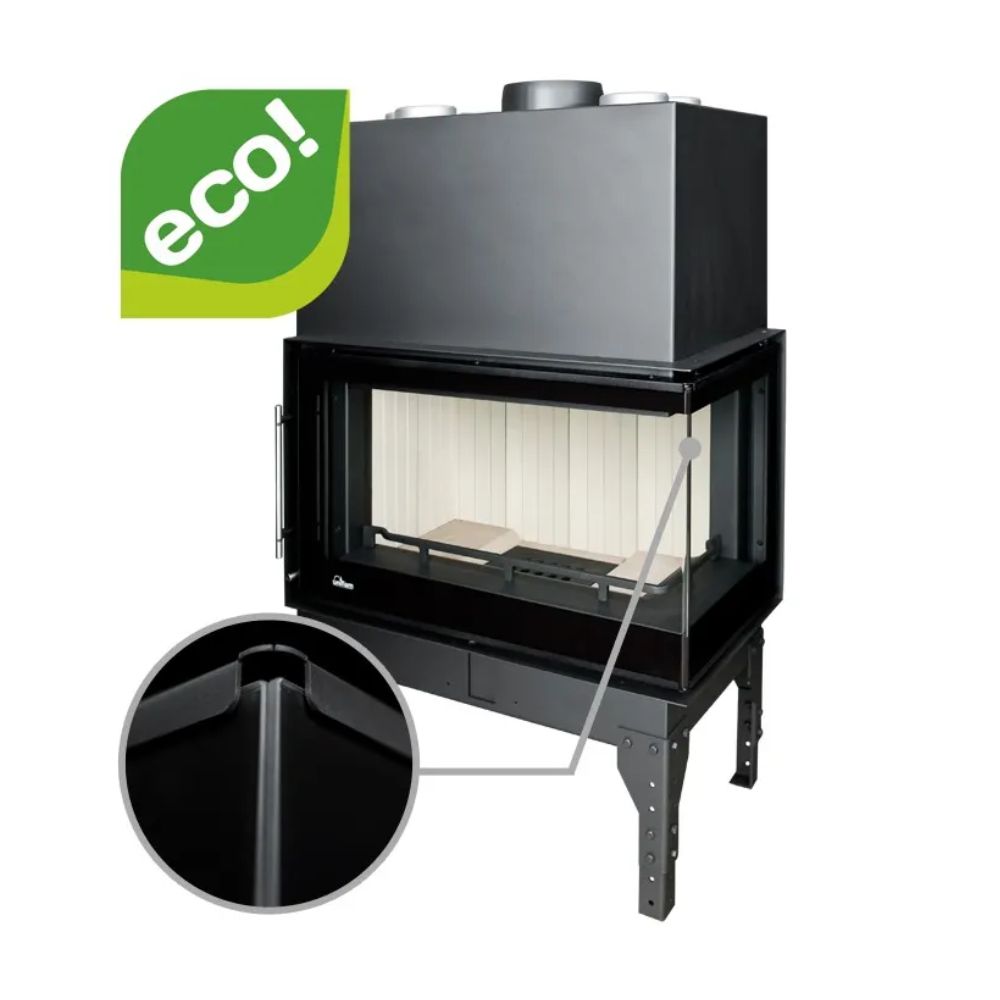 Ενεργειακό τζάκι UNIFLAM 860 EVO PBS με αεραγωγούς και παροχή αέρα, δεξιά πλευρά, 15kW | Μοντέρνα Τζάκια | Ενεργειακά Τζάκια |