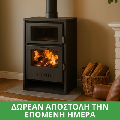 Ξυλόσομπα καλοριφερ με φούρνο Balkan Energy Suzana, 11.6kW - 17.5kW - Ξυλόσομπες