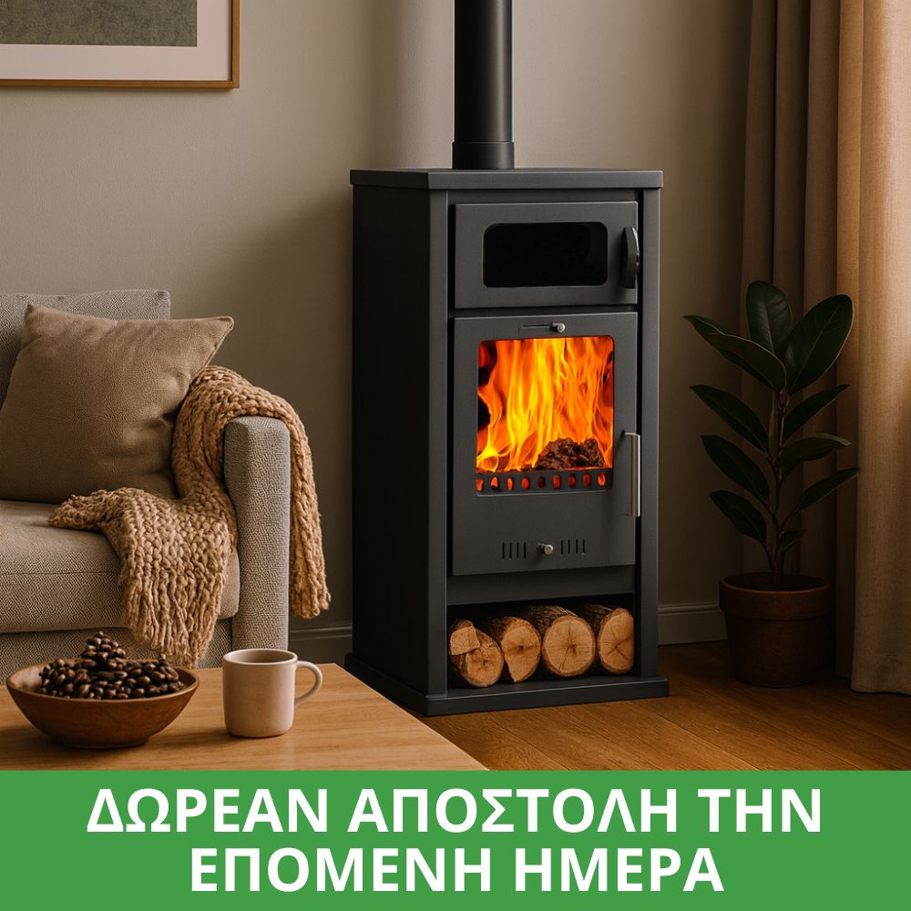 Ξυλόσομπα με φούρνο Balkan Energy Troy 7.8kW Ξυλόσομπα με φούρνο Balkan Energy Troy 7.8kW
