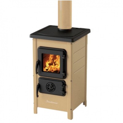 Ξυλόσομπα MBS Happy Ivory, 6kW - Wood cooker MBS Thermo MAGNUM 17kW