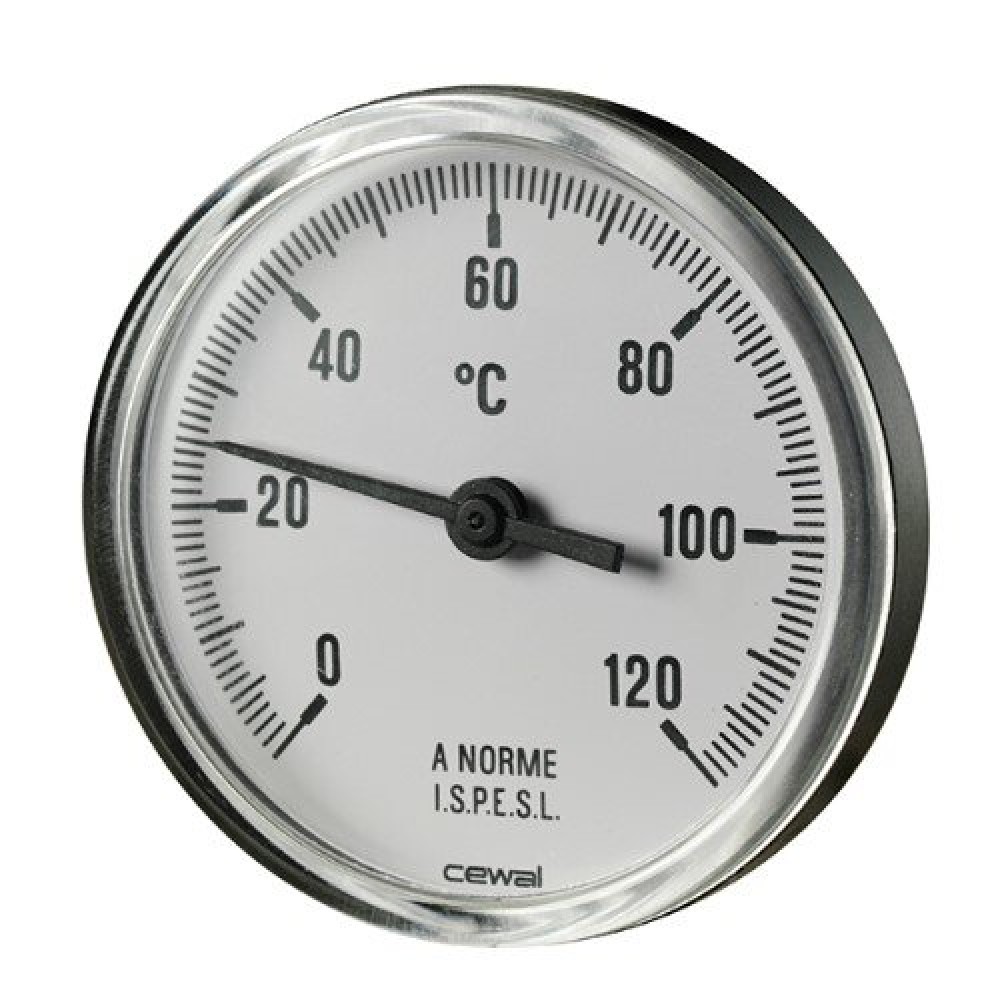 Bimetallic thermoplastic thermometer Cewal, Rear stem 50mm x 1/2'' | Υδραυλικά Όργανα | Παρελκόμενα |