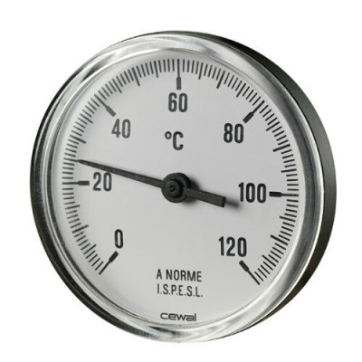 Bimetallic thermoplastic thermometer Cewal, Rear stem 50mm x 1/2'' - Σύγκριση Προϊόντων